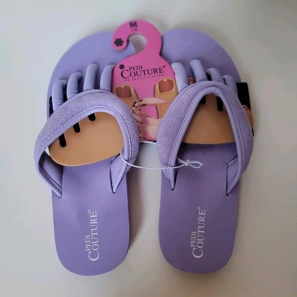 Pedi Couture Toe Separator Sandals Pedicure/Yoga Sandal Size M 7-8, Purple - Picture 1 of 2